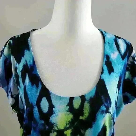 Bali Pendulum Short Sleeve Blouse Blue Green Black Us Xl - Picture 3 of 10
